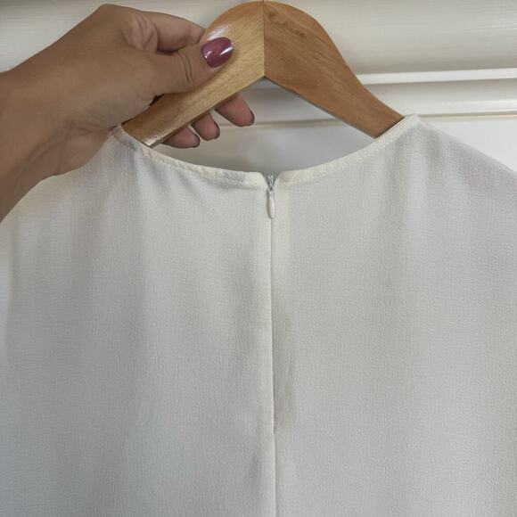 Zara woman White T Shirt Lace Panels Size Small - Picture 6 of 6